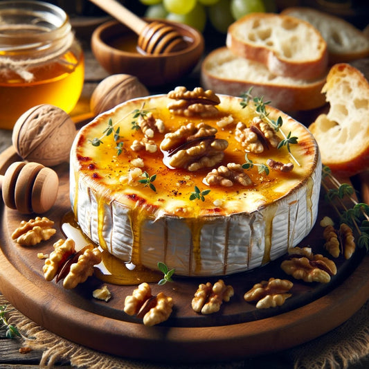 Starter: Baked Camembert with Honey and Walnut