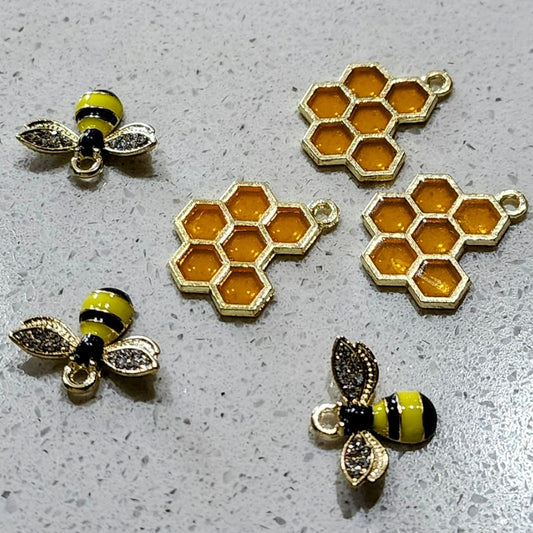 Bee & Honeycomb Charms